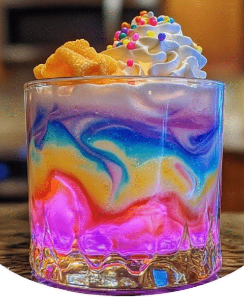 Vanilla Rainbow Cocktail
