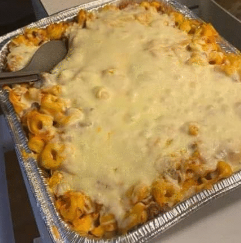 Cheesy Tortellini Casserole with Meat and Sauces