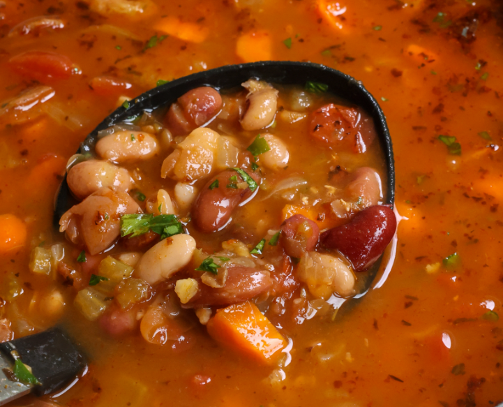 This hearty 15 bean soup is loaded with beans