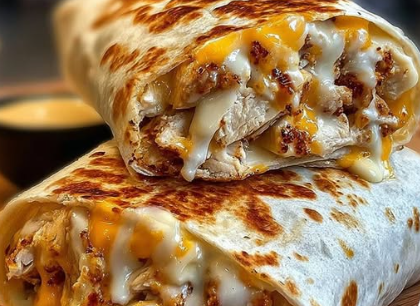 Cheesy Chicken Garlic Wraps