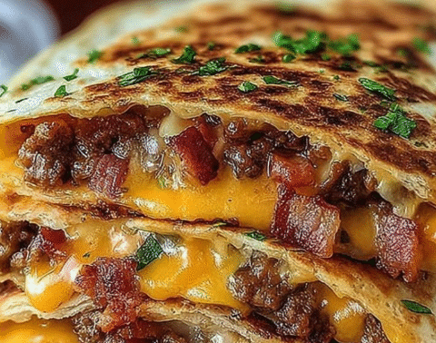 Bacon Cheeseburger Quesadillas