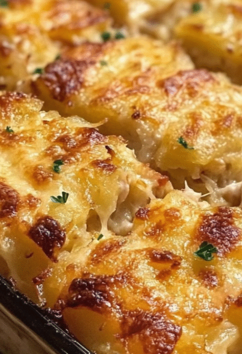 Cheesy Chicken Hashbrown Casserole