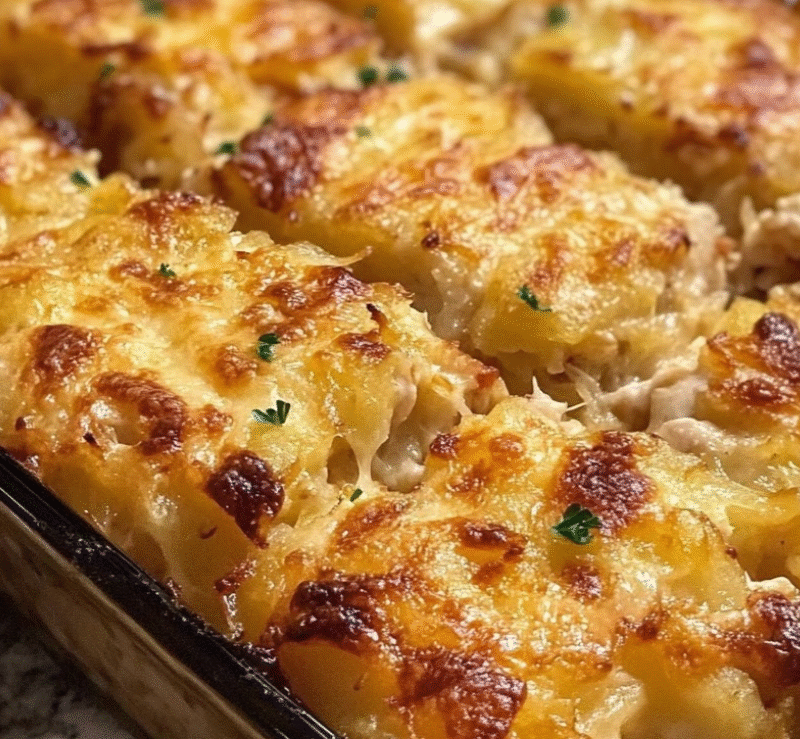 Cheesy Chicken Hashbrown Casserole