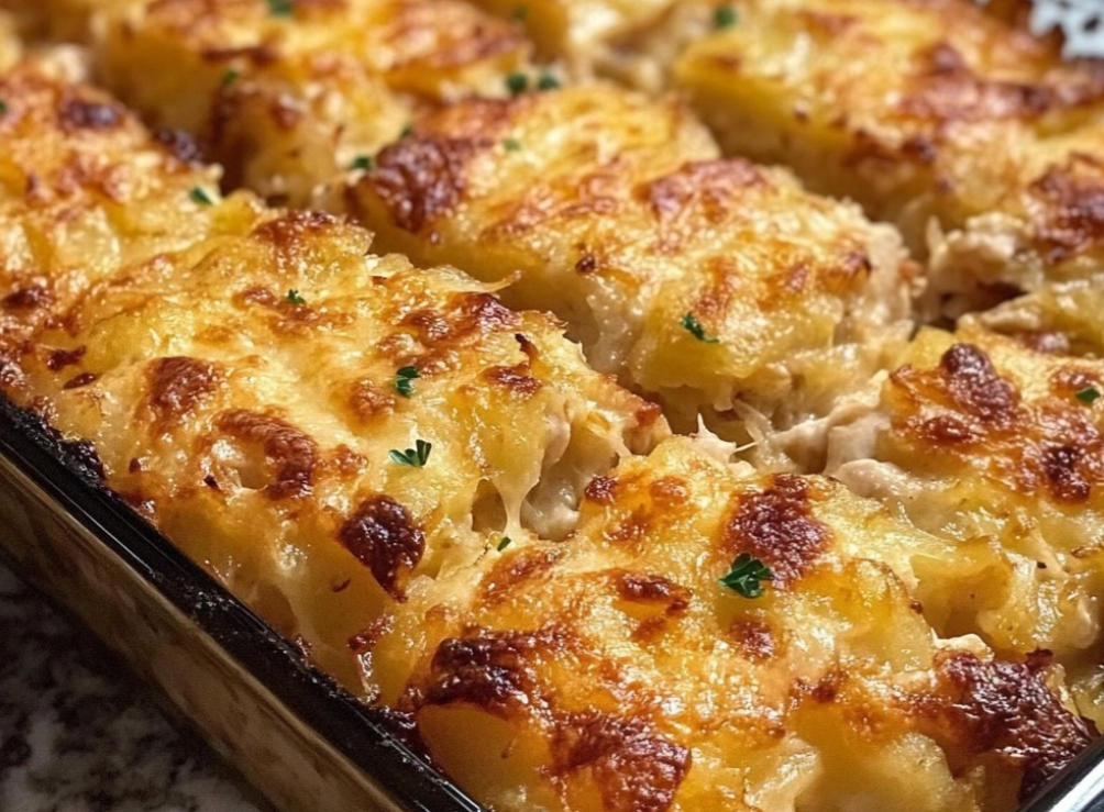 Cheesy Chicken Hashbrown Casserole
