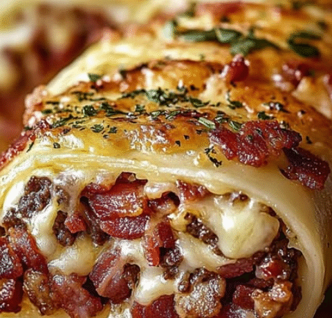Garlic Butter Bacon Cheeseburger Rollups
