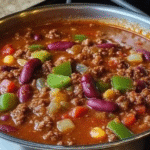 Pinto Beans, Green Chile and Beef soup