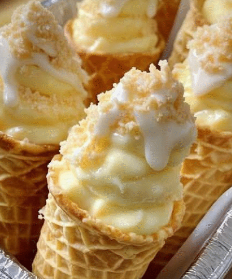 Banana Pudding Cheesecake Cones Recipe