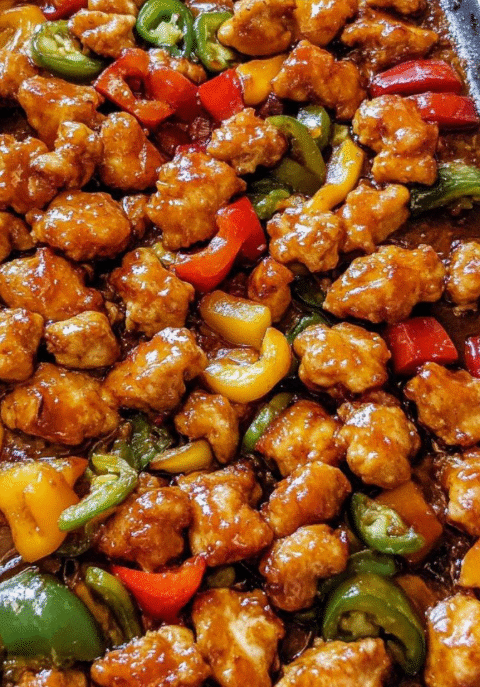 Sheet Pan Sticky Sweet and Sour Chicken