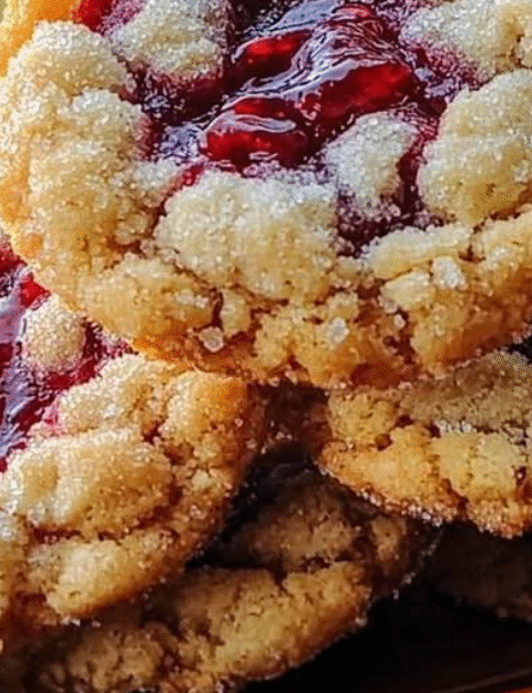 Buttery Raspberry Crumble Cookies