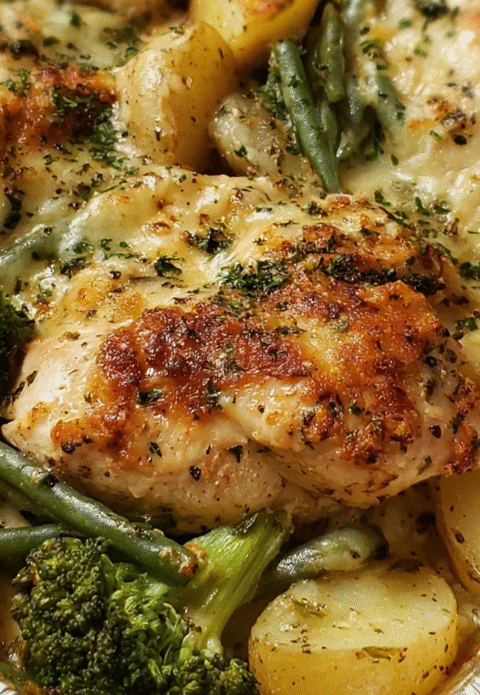 Cheesy Garlic Chicken Bake – Easy Family Dinner