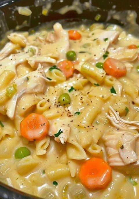 Chicken Pot Pie Noodle Skillet