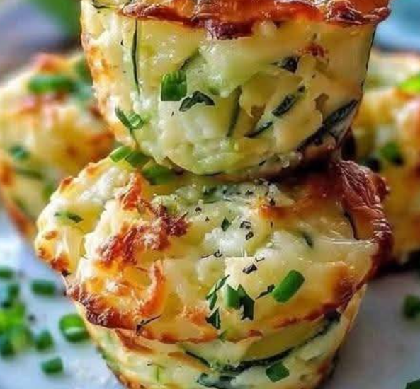 Crispy Parmesan Zucchini Potato Muffins