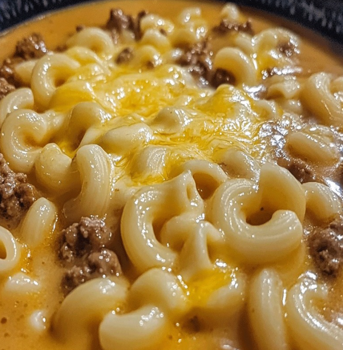 Irresistible One Pot Macaroni Cheeseburger Soup
