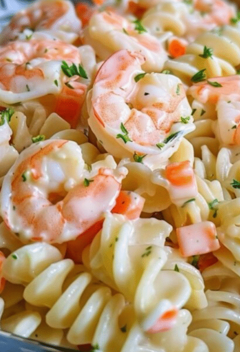 The BEST Seafood Pasta Salad