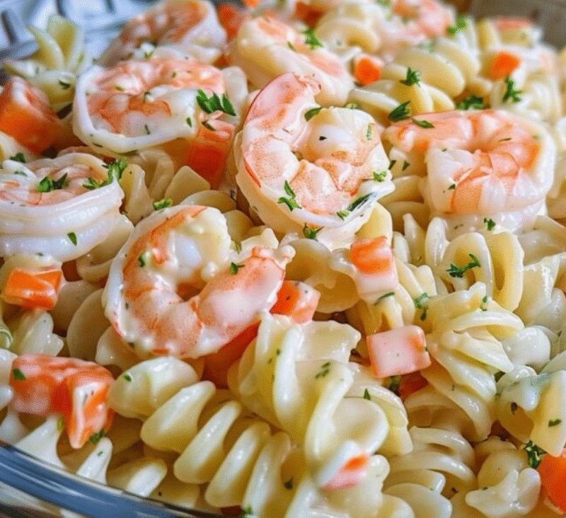The BEST Seafood Pasta Salad