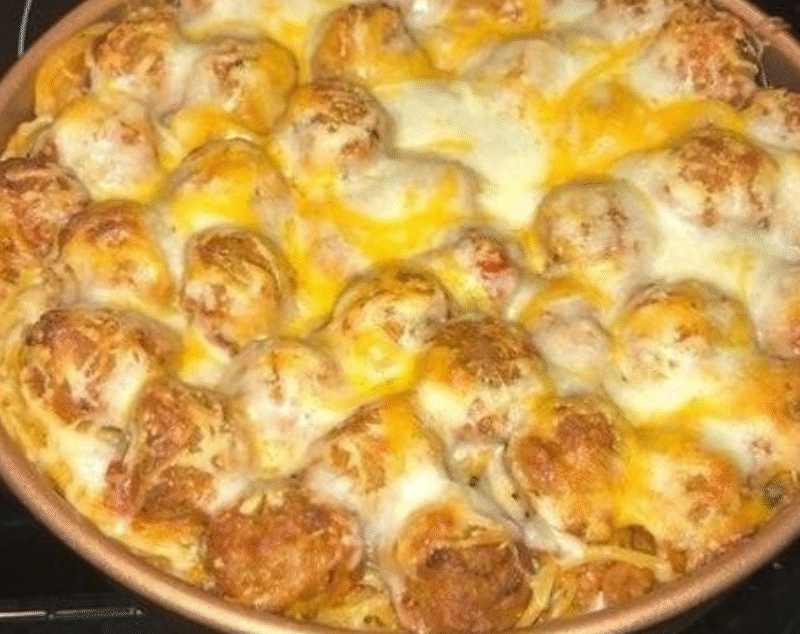 Baked Spaghetti and Meatballs