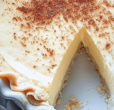 Christmas Eve Cinnamon-Vanilla Creamy Custard Pie