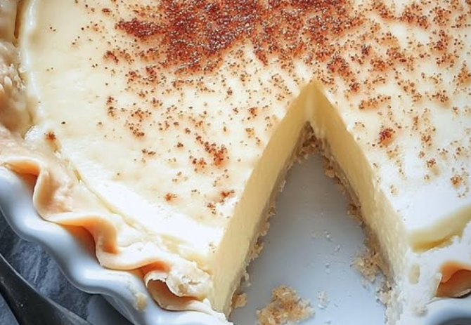Christmas Eve Cinnamon-Vanilla Creamy Custard Pie