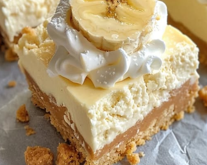 Creamy Banana Pudding Cheesecake Bars