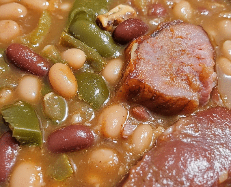 Crockpot Pinto Beans with Ham Hocks and Chiles