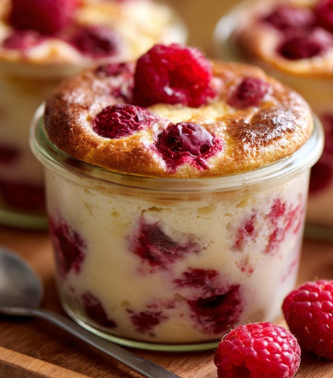 Baked Raspberry Cottage Cheese Cups
