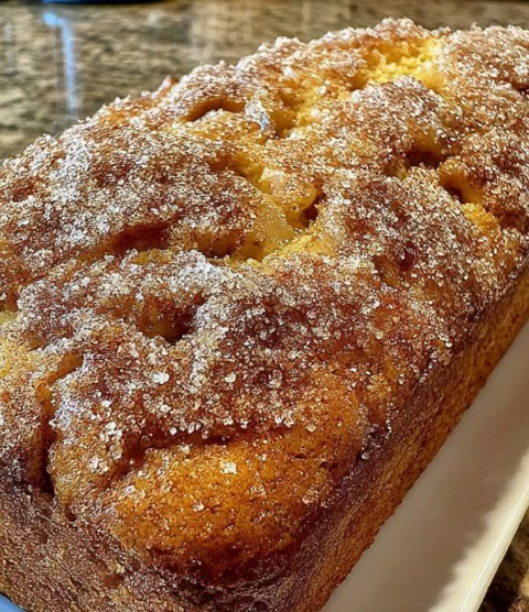Warm Cinnamon Sugar Apple Loaf Soft Winter Slice