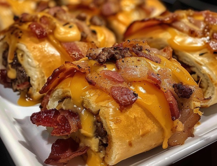 Garlic Butter Bacon Cheeseburger Rollups
